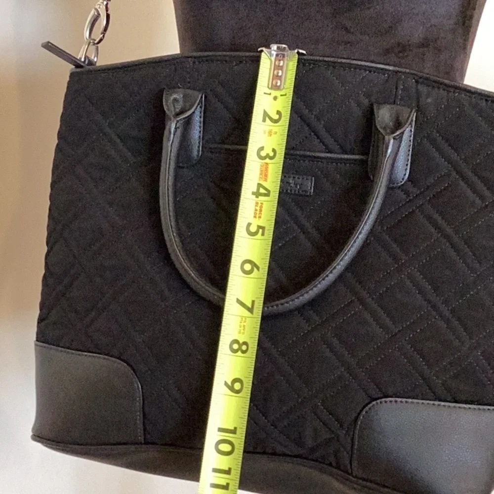 Vera Bradley Day Off Satchel Classic quilted black shoulder or handbag